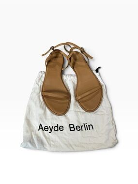 Aeyde Berlin Nettie Flat Sandals Hazelnut Nappa Leather Strappy Womens 37.5